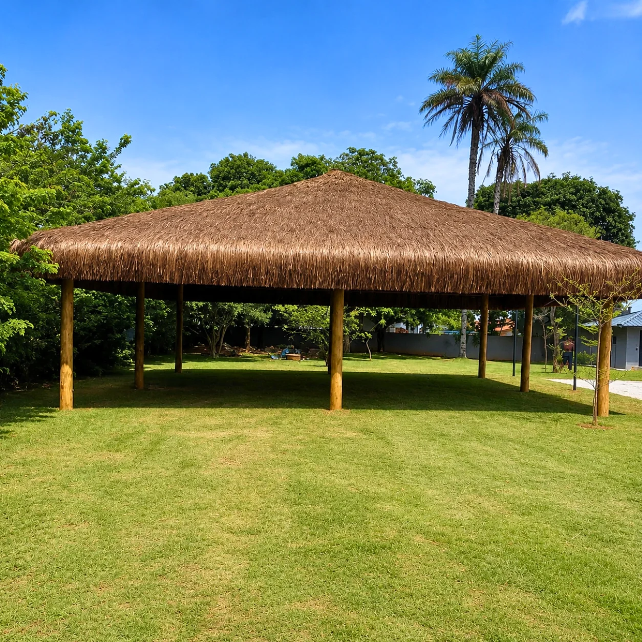 Quiosque de piaçava construído pela QuiosqueSilva